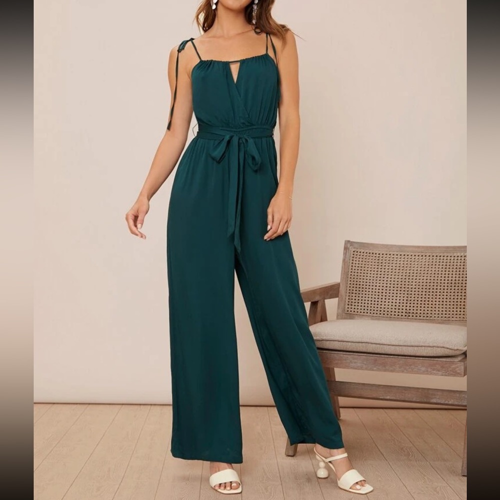 NEW SHEIN Viscose belt jumpsuit large